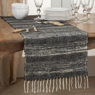 Shades of Gray Plaid Table Runner