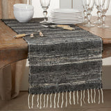 Shades of Black Striped Table Runner