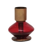 Blown Red Glass Taper Holders