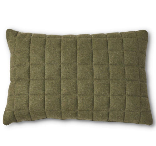 Olive Green Quilted Pillow