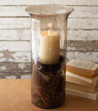 Smoked Recycled Glass Candle Cylinders