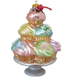 Tiered Cupcake Dessert Glass Ornaments