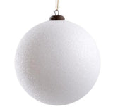 White Glittered Plastic Ball Ornaments