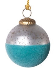 Flocked Mercury Glass Ball Ornaments
