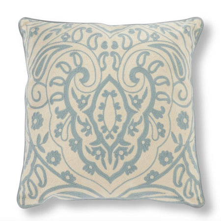Light Blue & White Quatrefoil Pillow