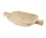 Paulownia Mini Double Handle Wood Bowl - Natural