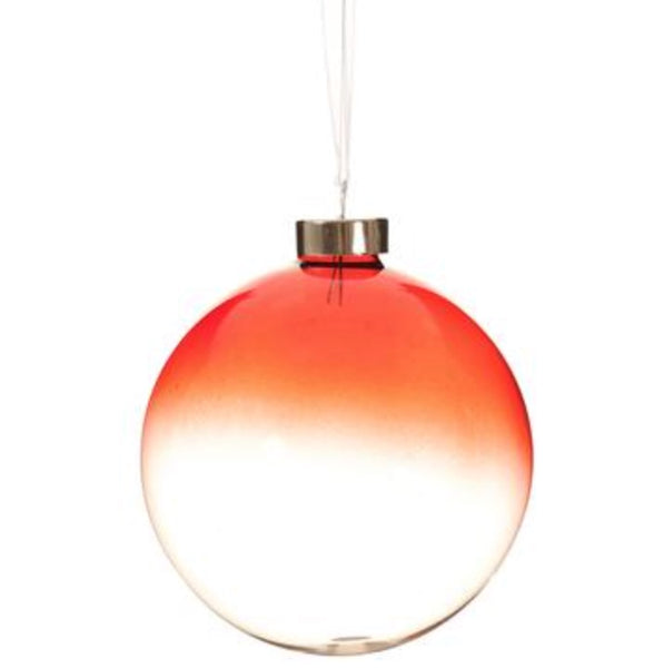 Red & Clear Glass Ball Ornaments