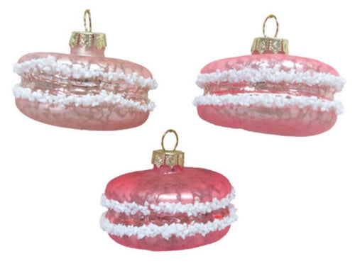 Pink Macaroon Glass Ornaments