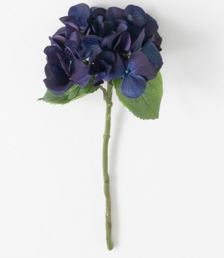 Dark Blue Hydrangea Stem - 14"