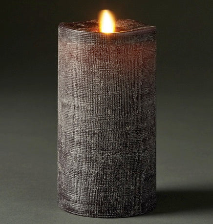 LIGHTLi Moving Flame LED Candles - Charcoal Pillars