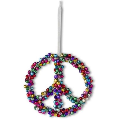 Peace Sign Jingle Bell Ornament