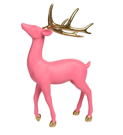 Pink Reindeer w/Gold Antlers