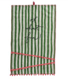 Oh What Fun Striped Dishtowel