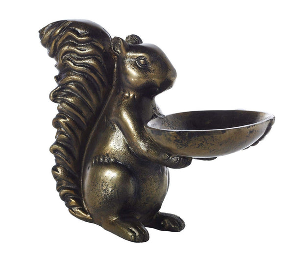 Antique Gold Squirrel Bowl