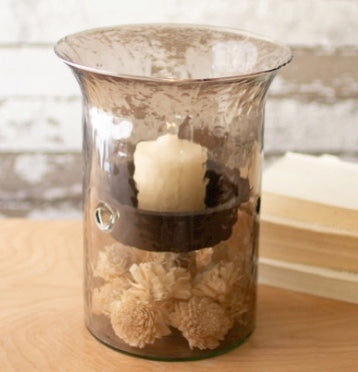Smoked Recycled Glass Candle Cylinders