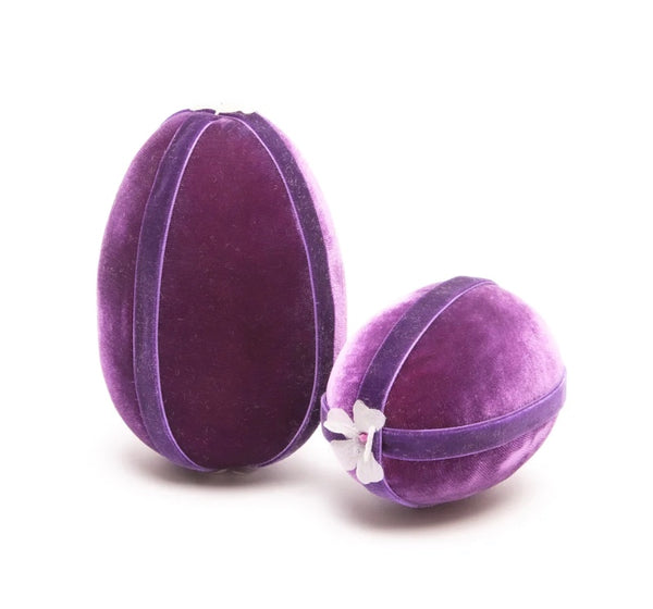 Medium Velvet Eggs with Ribbon by Hot Skwash - Violet