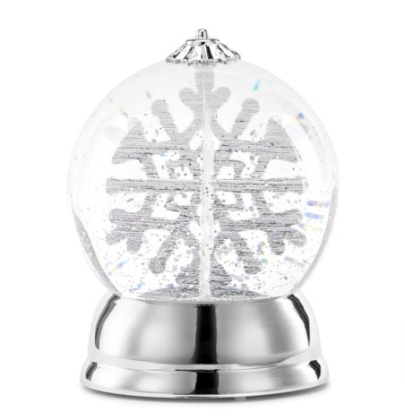 Silver Snowflake Snowglobe