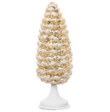 Snowed Glass Table Top Pinecone
