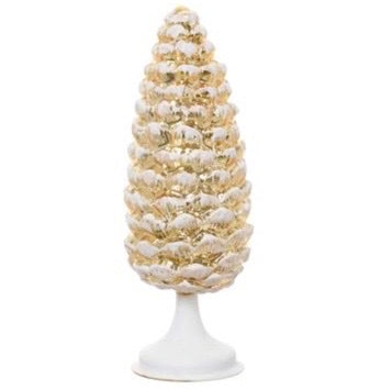 Snowed Glass Table Top Pinecone
