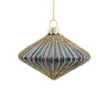 Blue & Gold Striped Ornaments
