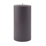 Unfragranced Gray Pillar Candles