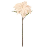 Cream Fur Poinsettia Spray - 28