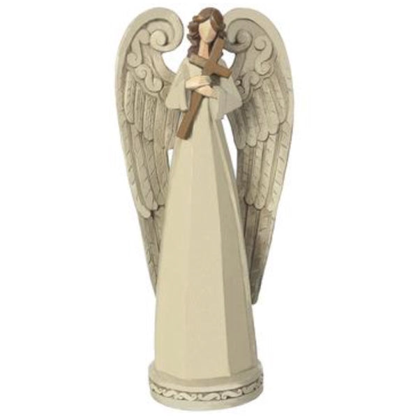 Angel Holding Cross Statue