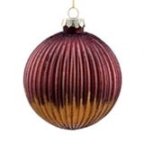 Pink & Gold Striped Ornaments