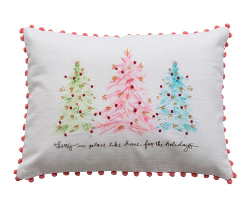 Colorful Christmas Tree Throw Pillow