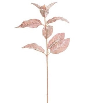 Burgundy Velvet Magnolia Leaf Spray - 33"