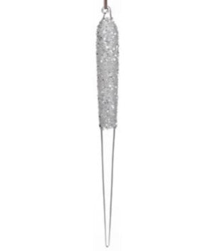 Glittered Glass Icicle Ornament