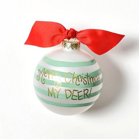 Glitter Deer Glass Ornament