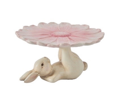 Bunny with Pink Petal Bowl