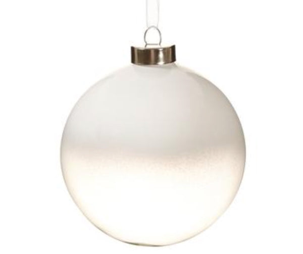 White & Clear Glass Ball Ornaments