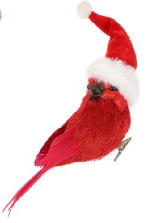 Santa Cardinal Clip Ornament