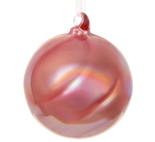 Mauve Swirl Glass Ball Ornaments