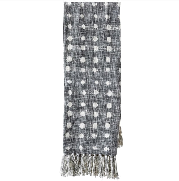 Gray Polka Dot Throw