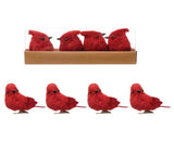 Feather Cardinal Clip Ornaments