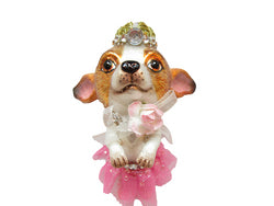 Dressy Chihuahua Glass Ornament