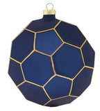 Dark Blue Geometric Round Ornament