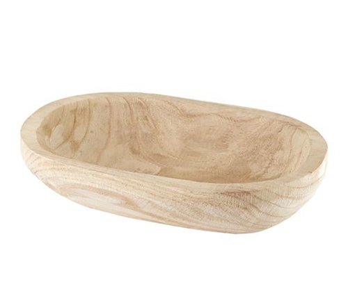 Paulownia Wooden Dough Bowl - Natural