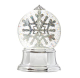 Silver Swirling Snowflake Snowglobe