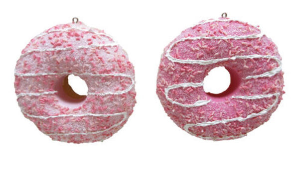 Pink Donut Glass Ornaments