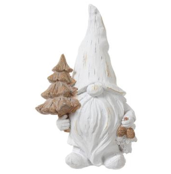 White Resin Gnome Statue