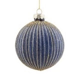 Blue & Gold Striped Ornaments