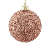 Rose Gold Glitter Ball Ornament