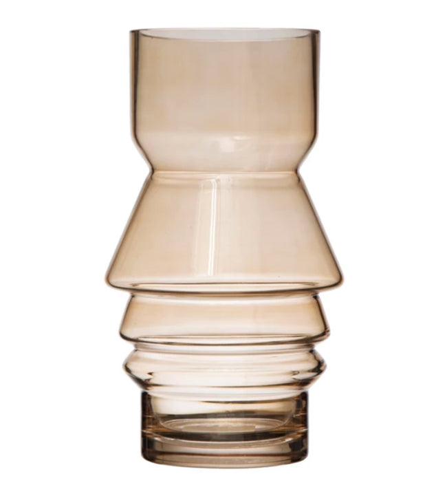 Brown Glass Layered Vase