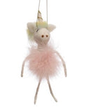 Wool Felt Unicorn Ornament