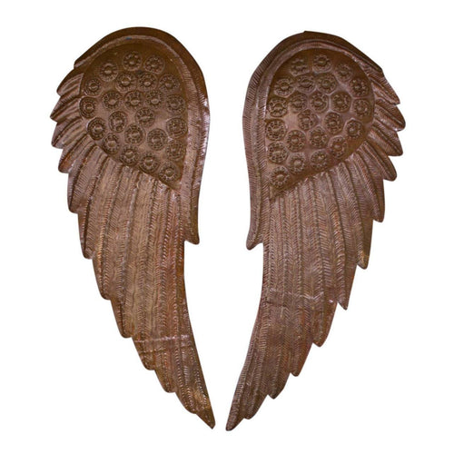 METAL HAND HAMMERED ANGEL WINGS- set of 2