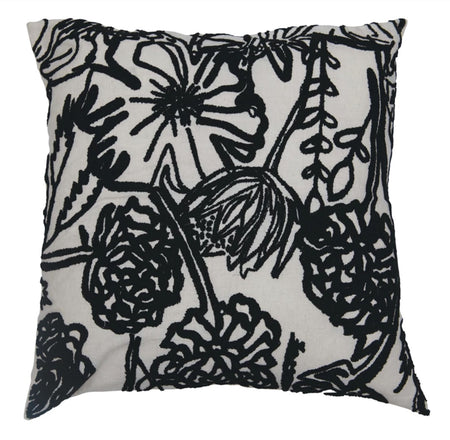 Abilene Gray Embroidered Pillow